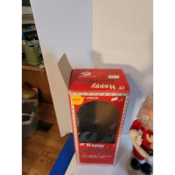 Vintage Battery Operated Happy Christmas Santa Claus Lighted Motion Musical 15" - Picture 3 of 9